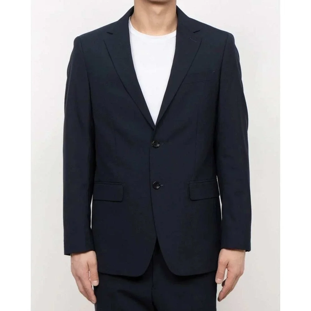 Comme Ca Ism Japanese Brand Mens Tropical Jacket Two Button Navy Suit Blazer / L